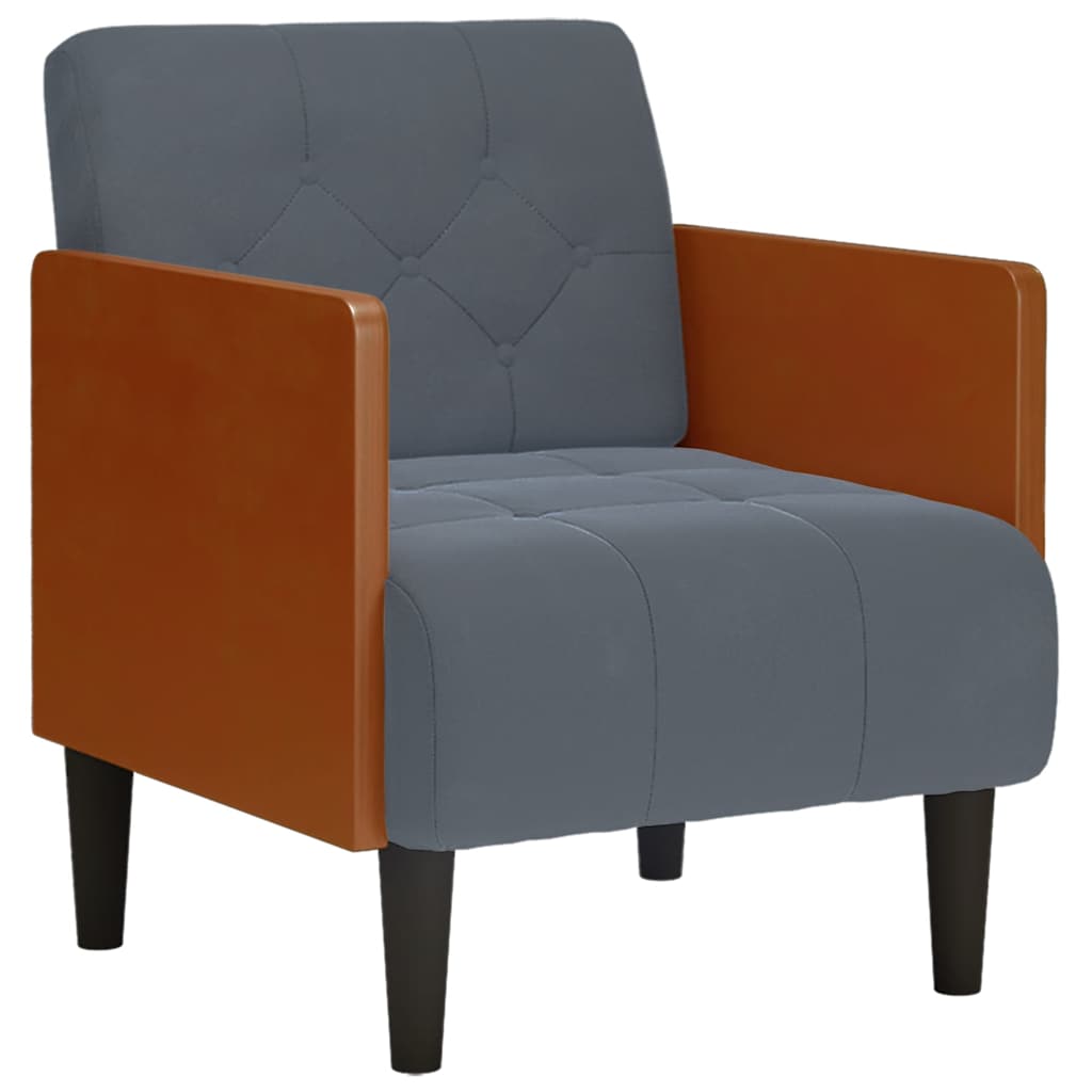 Sessel mit Armlehnen Dunkelgrau 55 cm Samt