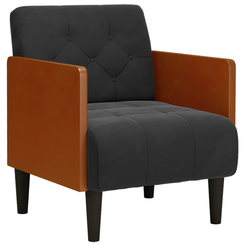Sessel mit Armlehnen Schwarz 55 cm Samt