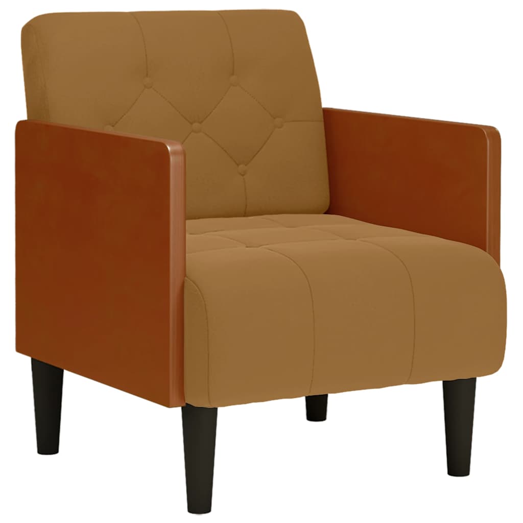Sessel mit Armlehnen Braun 55 cm Samt