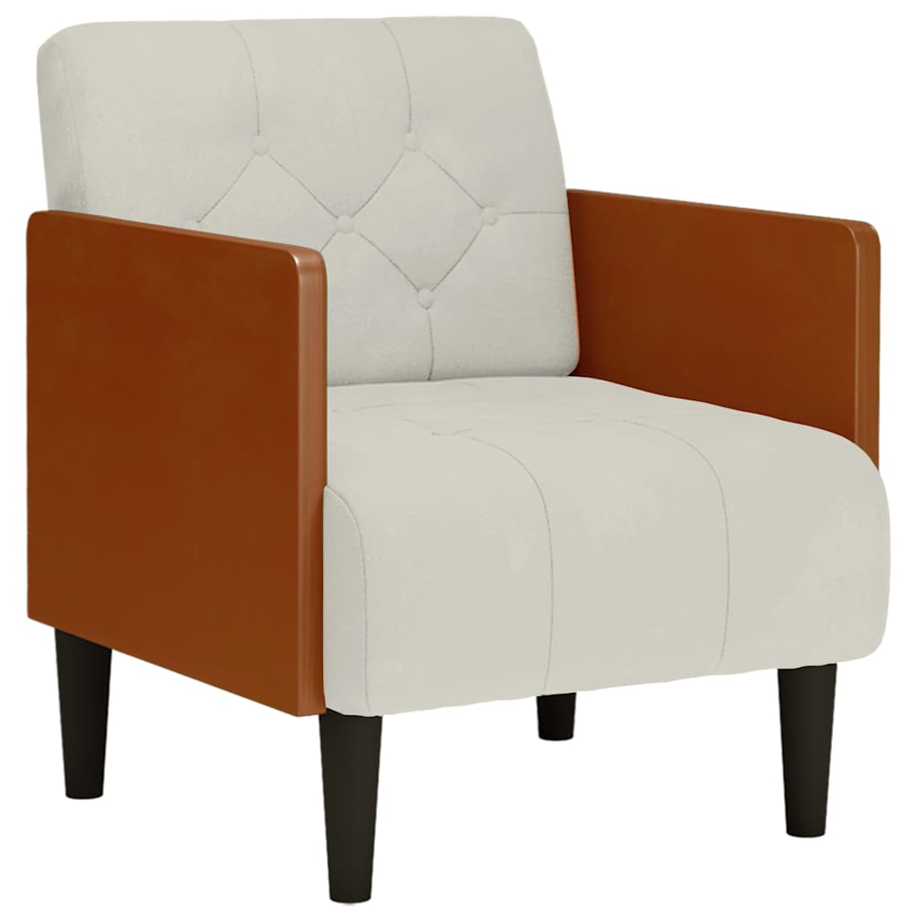 Sessel mit Armlehnen Creme 55 cm Samt