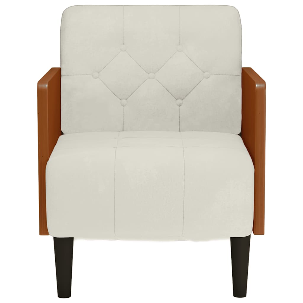 Sessel mit Armlehnen Creme 55 cm Samt