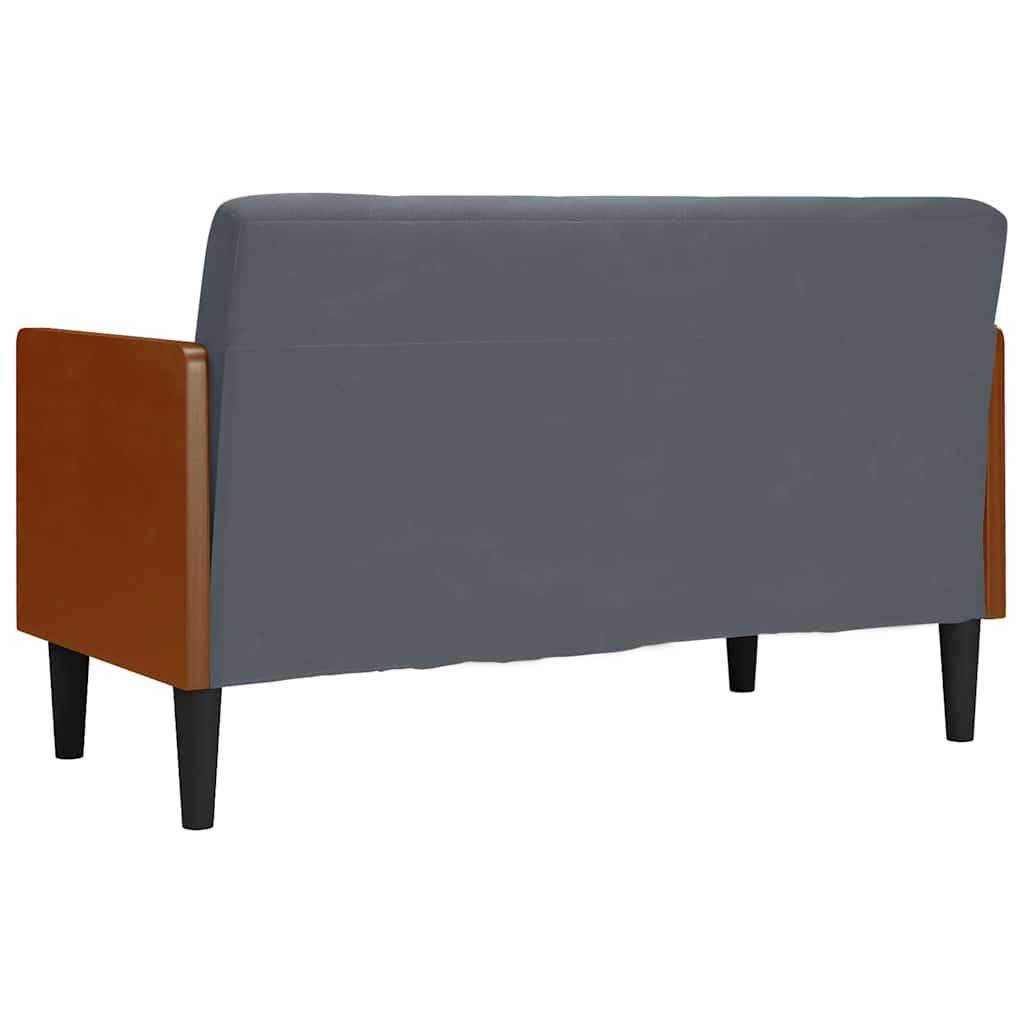 Zweisitzer-Sofa mit Nackenrollen Dunkelgrau 110 cm Samt
