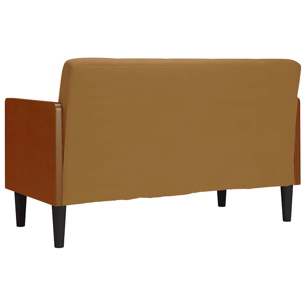Zweisitzer-Sofa mit Nackenrollen Braun 110 cm Samt