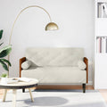 Zweisitzer-Sofa mit Nackenrollen Creme 110 cm Samt