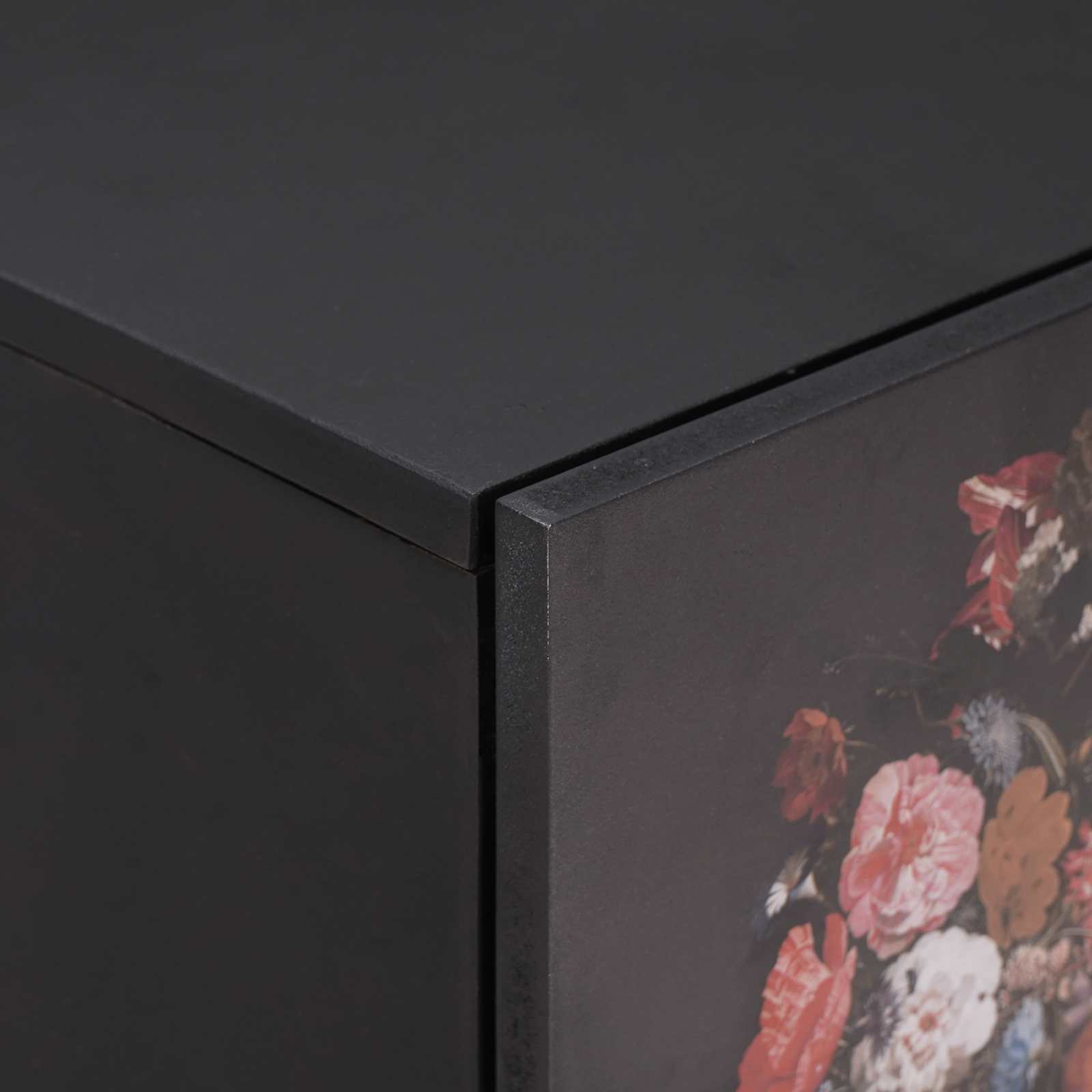 Nachttisch mit Tür Schwarz 40 x 33 x 46 cm Massivholz Mango