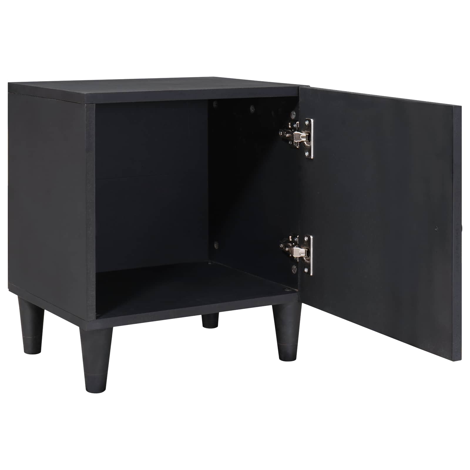 Nachttisch mit Tür Schwarz 40 x 33 x 46 cm Massivholz Mango