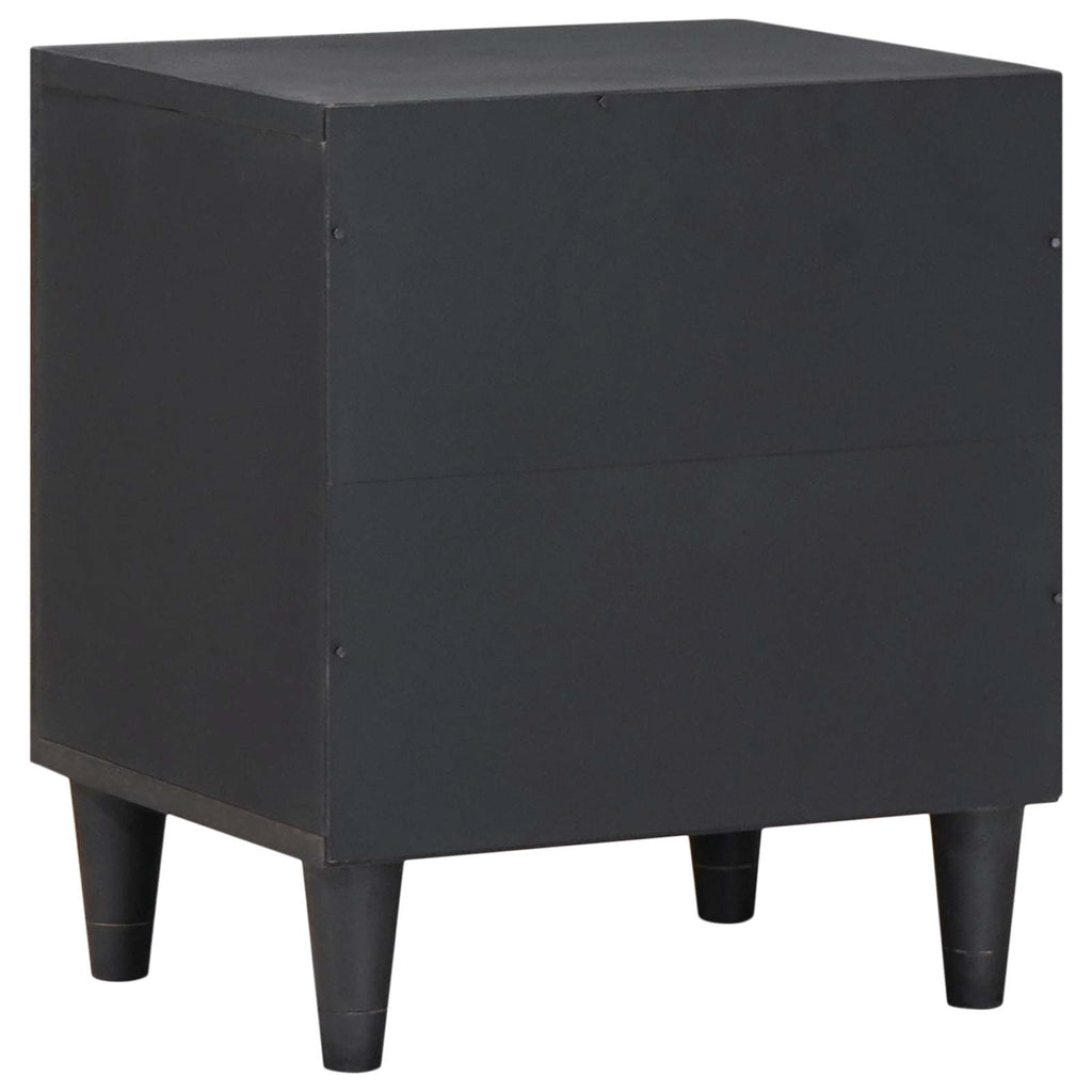 Nachttisch mit Tür Schwarz 40 x 33 x 46 cm Massivholz Mango
