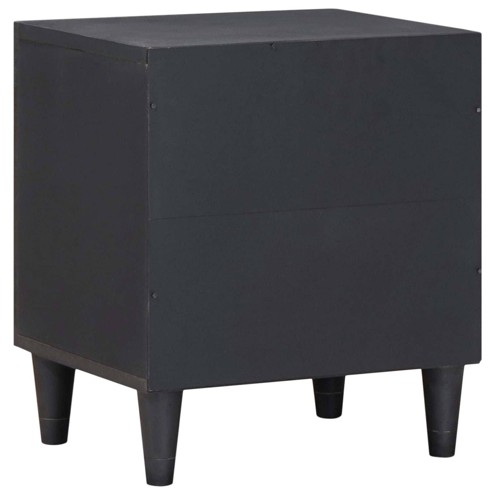 Nachttisch mit Tür Schwarz 40 x 33 x 46 cm Massivholz Mango