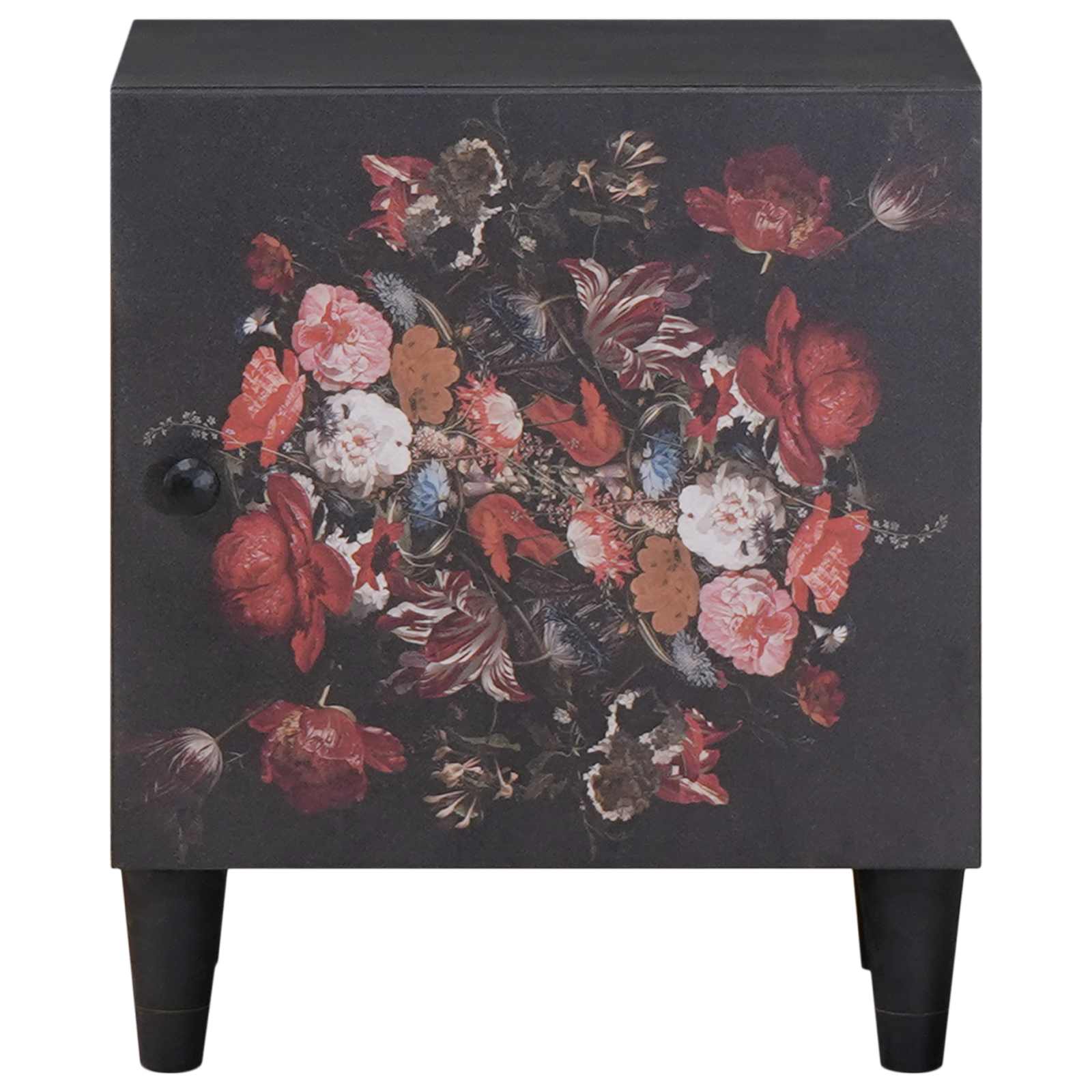 Nachttisch mit Tür Schwarz 40 x 33 x 46 cm Massivholz Mango