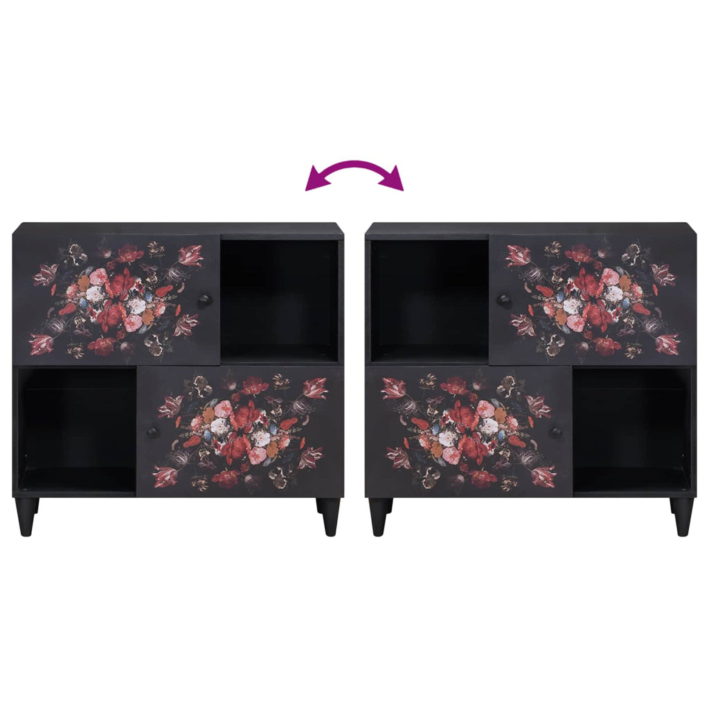 Stauraumschränke Mehrfarbig 80 x 33,5 x 75 cm Massivholz Mango