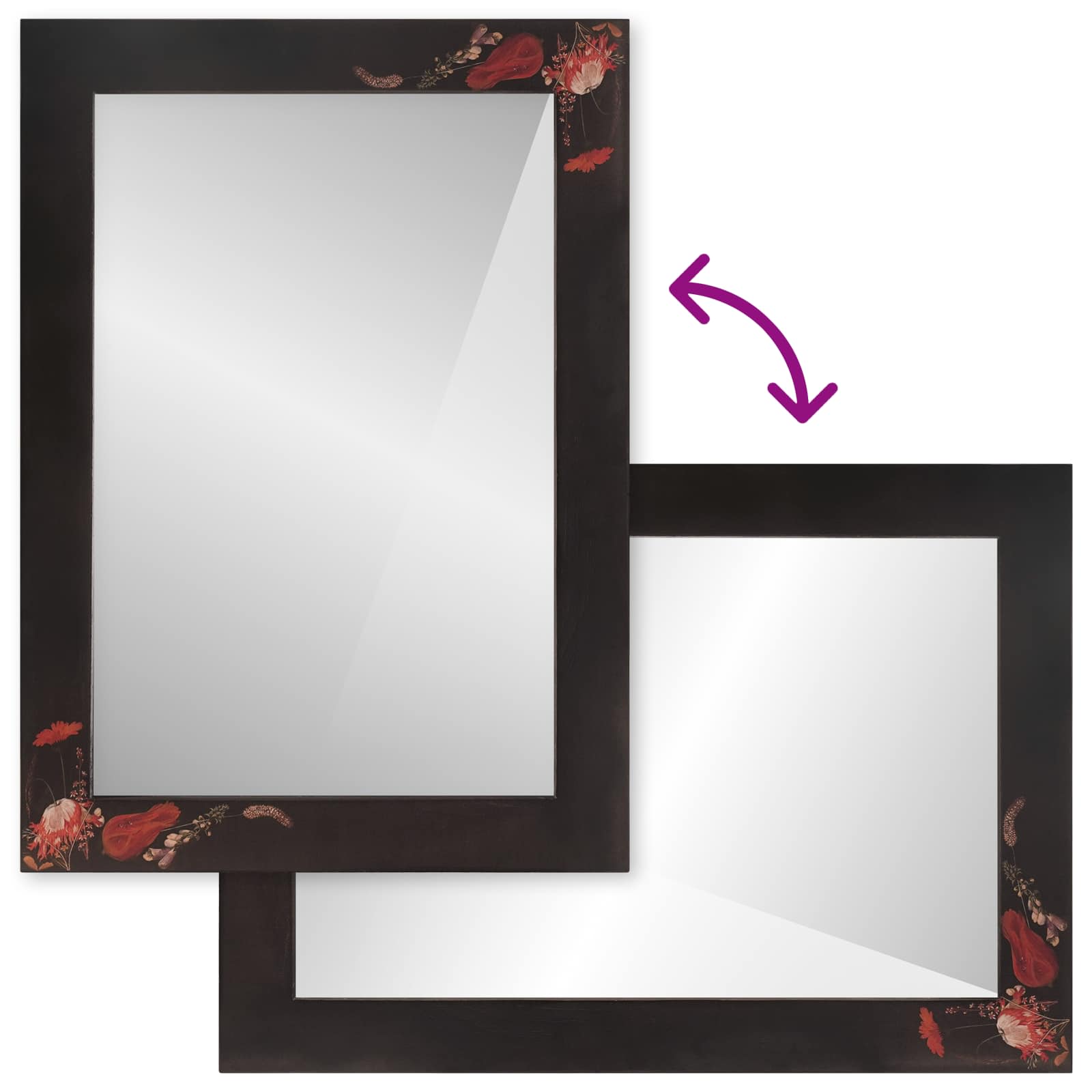 Spiegel Wandmontiert mit Spiegel Mehrfarbig 70 x 50 x 3 cm Glas