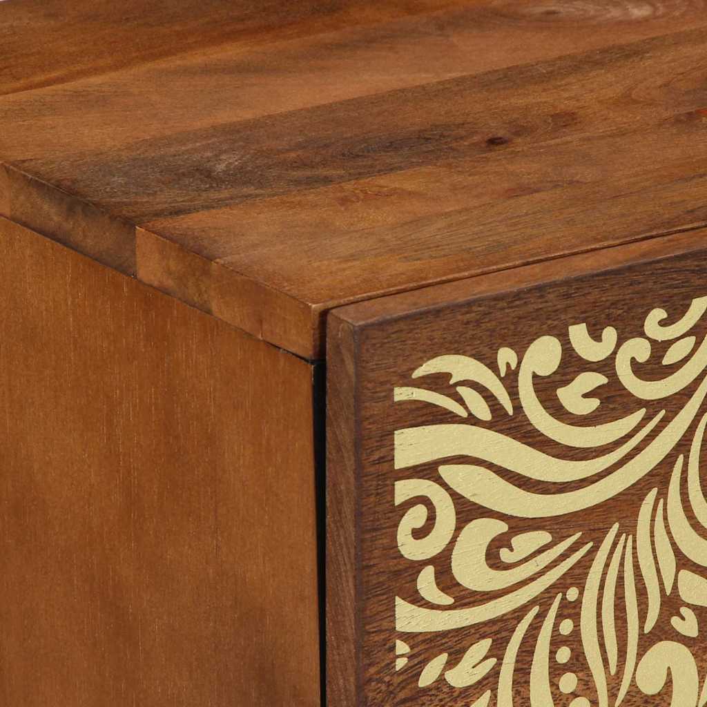 Nachttisch mit Tür Honigbraun 40 x 33 x 46 cm Massivholz Mango