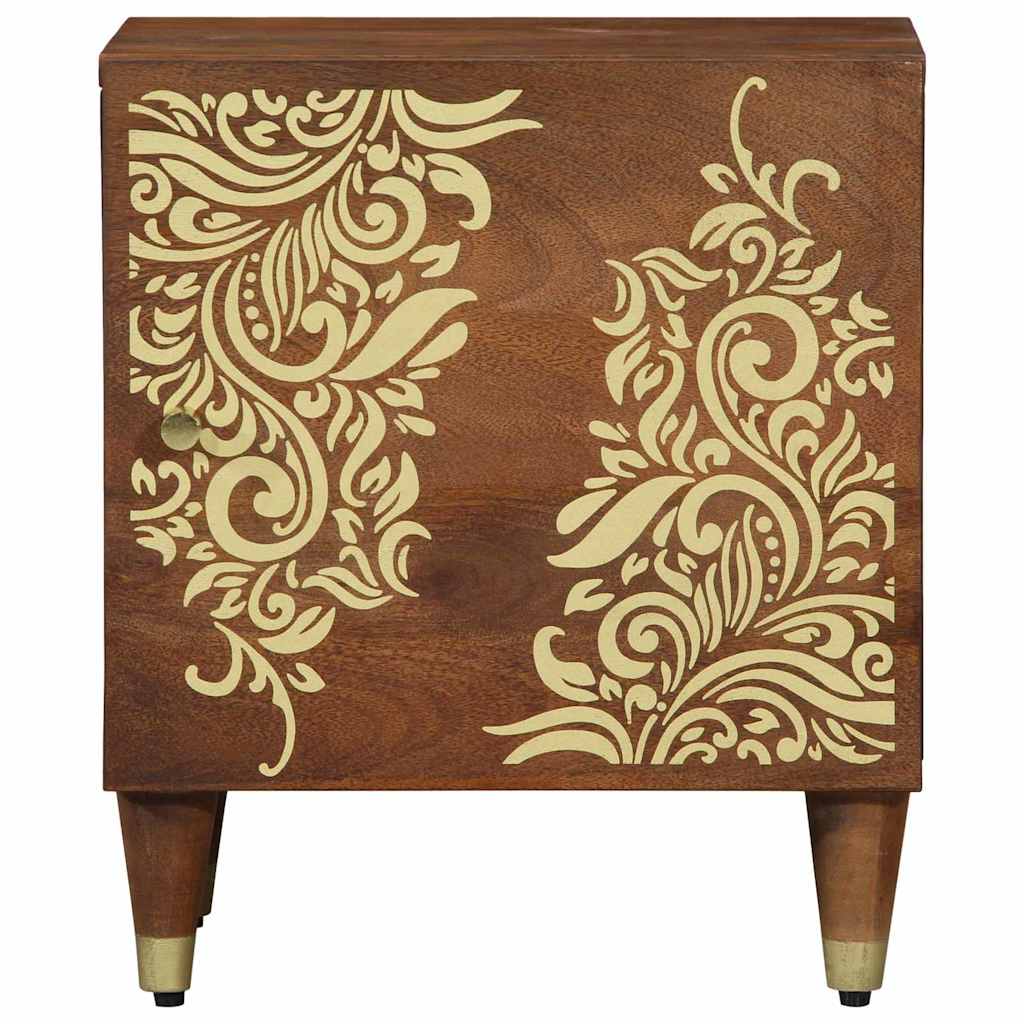 Nachttisch mit Tür Honigbraun 40 x 33 x 46 cm Massivholz Mango