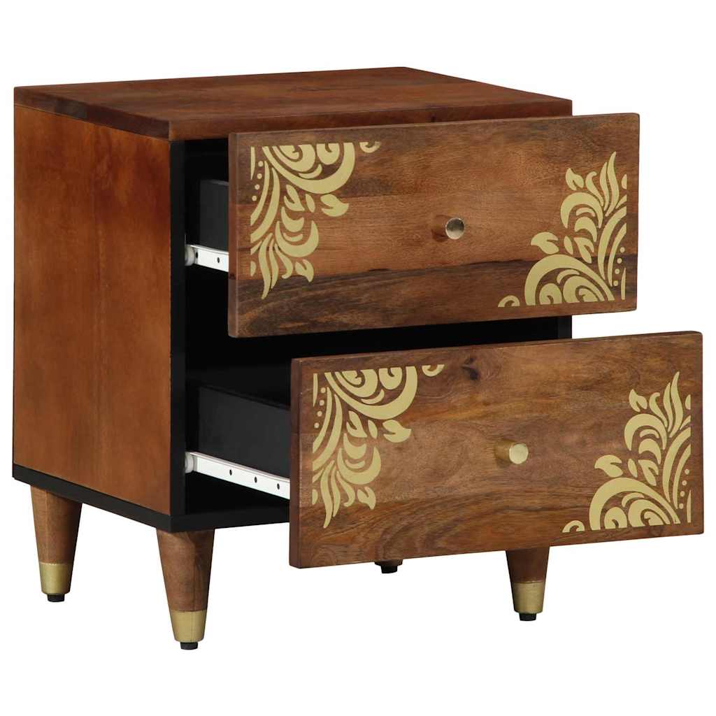 Nachttisch 2 pcs Honigbraun 40 x 33 x 46 cm Massivholz Mango