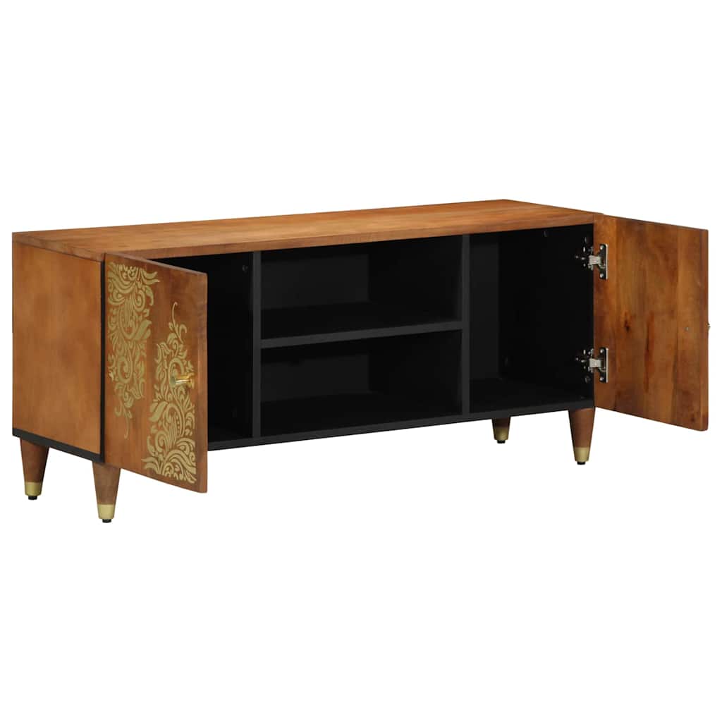 TV-Schränk mit Tür Honigbraun 105 x 33 x 46 cm Massivholz Mango