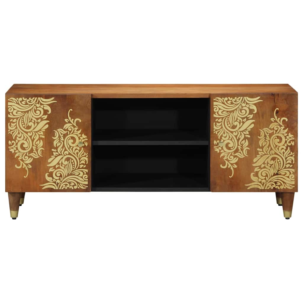 TV-Schränk mit Tür Honigbraun 105 x 33 x 46 cm Massivholz Mango