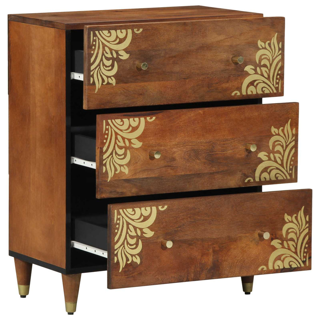 Sideboard Braun 60 x 33 x 75 cm Massivholz Mango