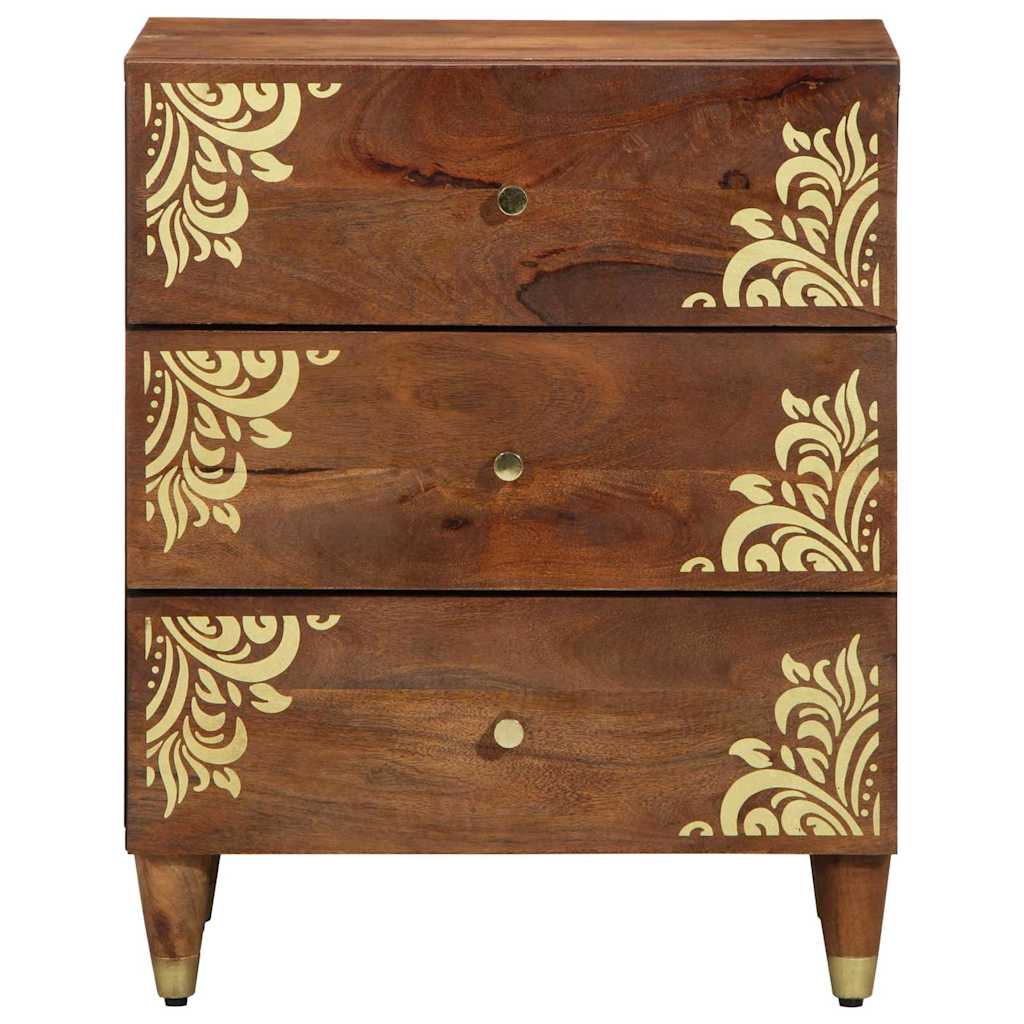 Nachttisch Honigbraun 50 x 33 x 62 cm Massivholz Mango