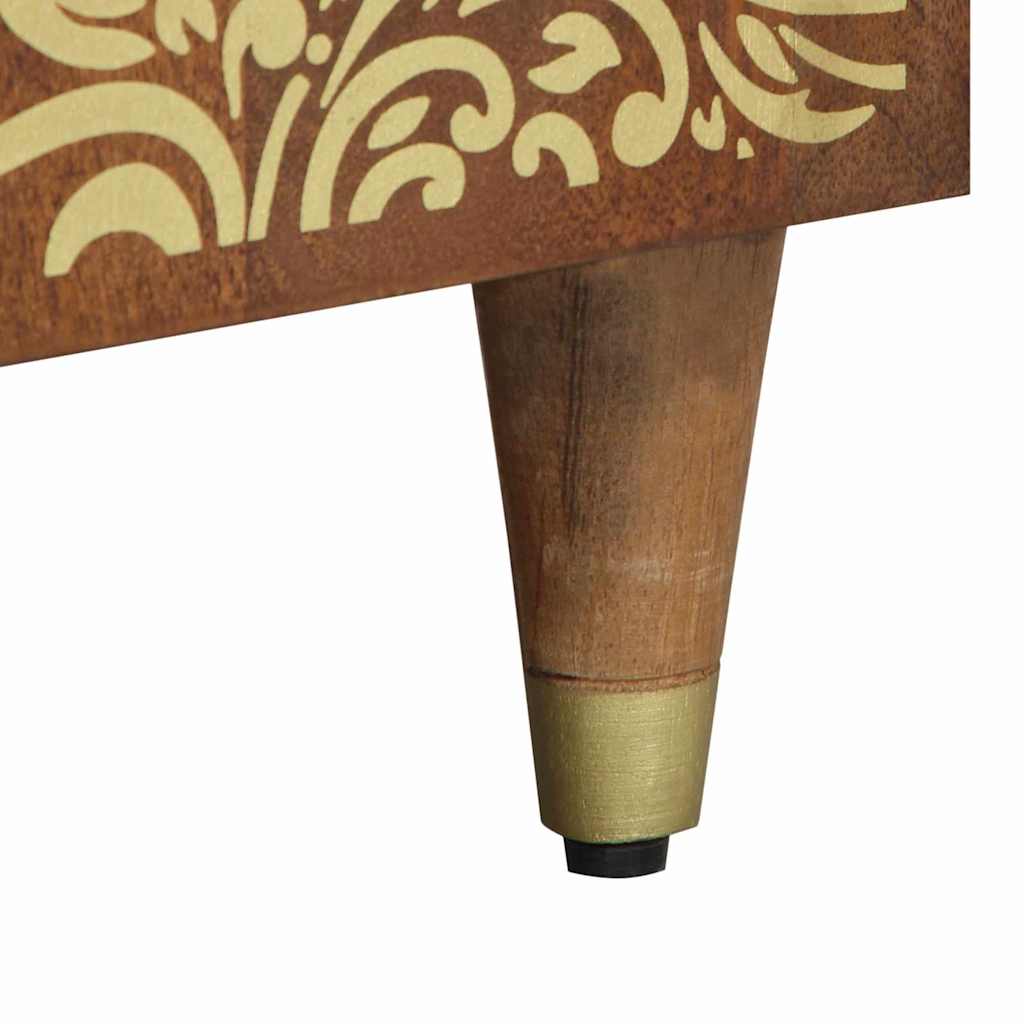 Nachttisch mit Tür Honigbraun 50 x 33 x 60 cm Massivholz Mango