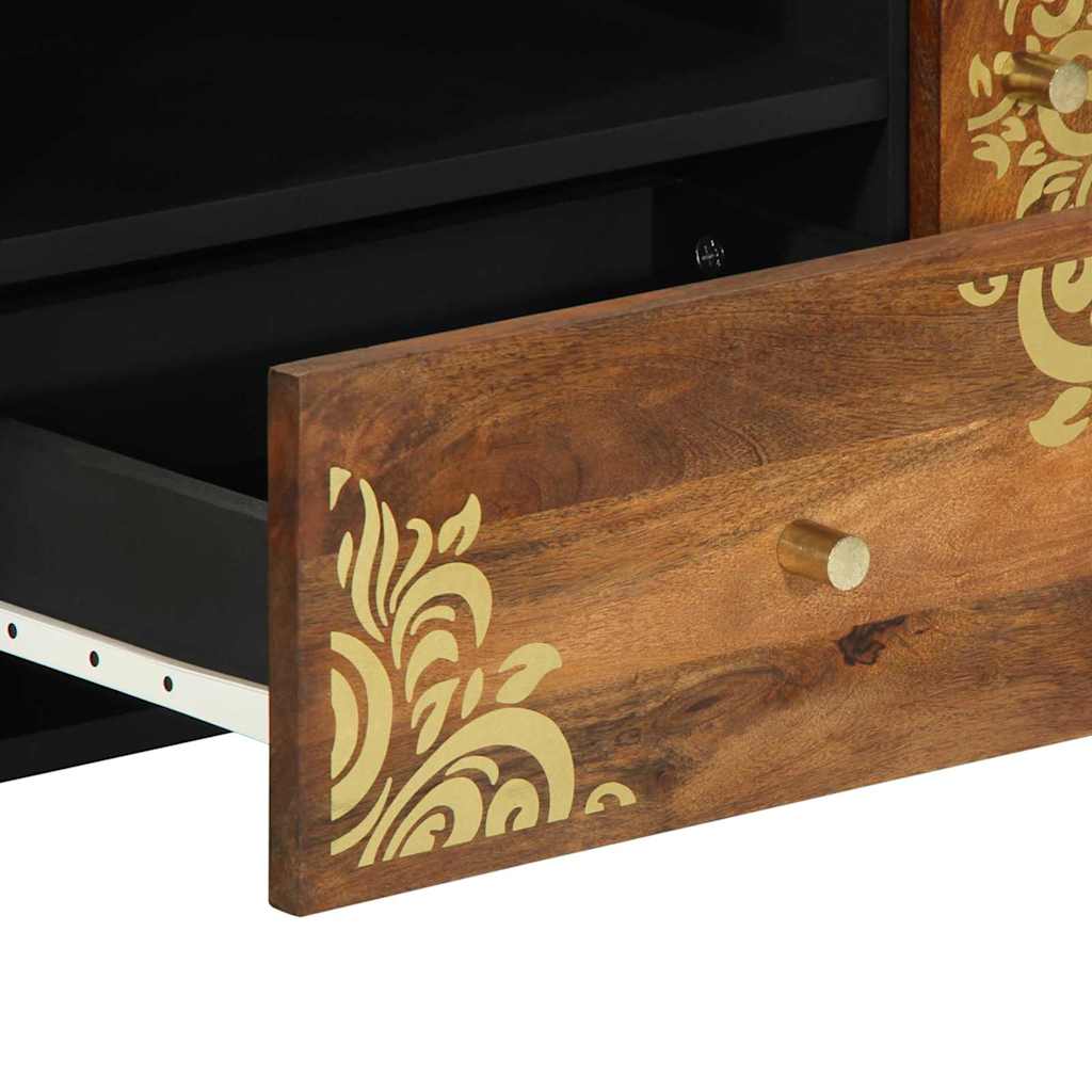 TV-Schränk mit Tür Honigbraun 105 x 33 x 46 cm Massivholz Mango
