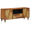 TV-Schränk mit Tür Honigbraun 105 x 33 x 46 cm Massivholz Mango