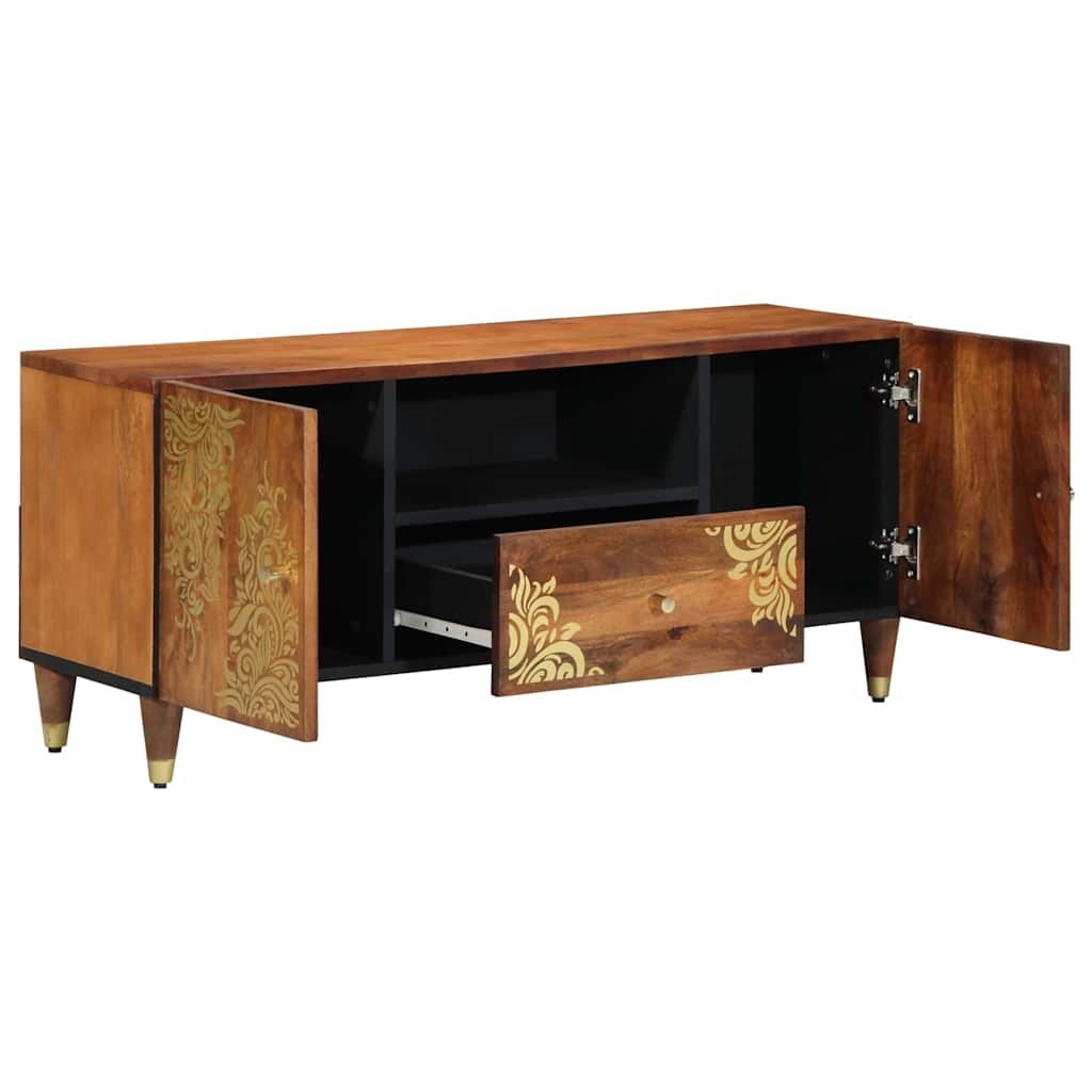 TV-Schränk mit Tür Honigbraun 105 x 33 x 46 cm Massivholz Mango
