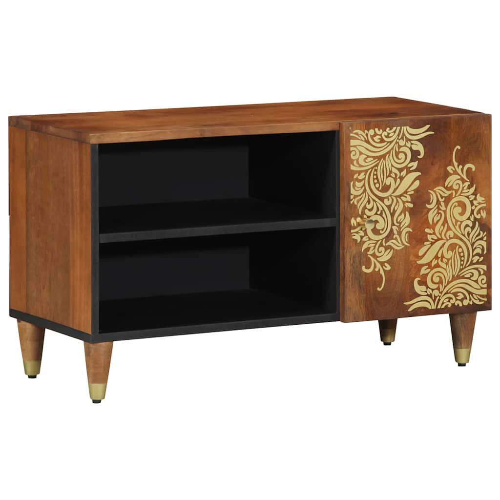 TV-Schränk mit Tür Honigbraun 80 x 33 x 46 cm Massivholz Mango
