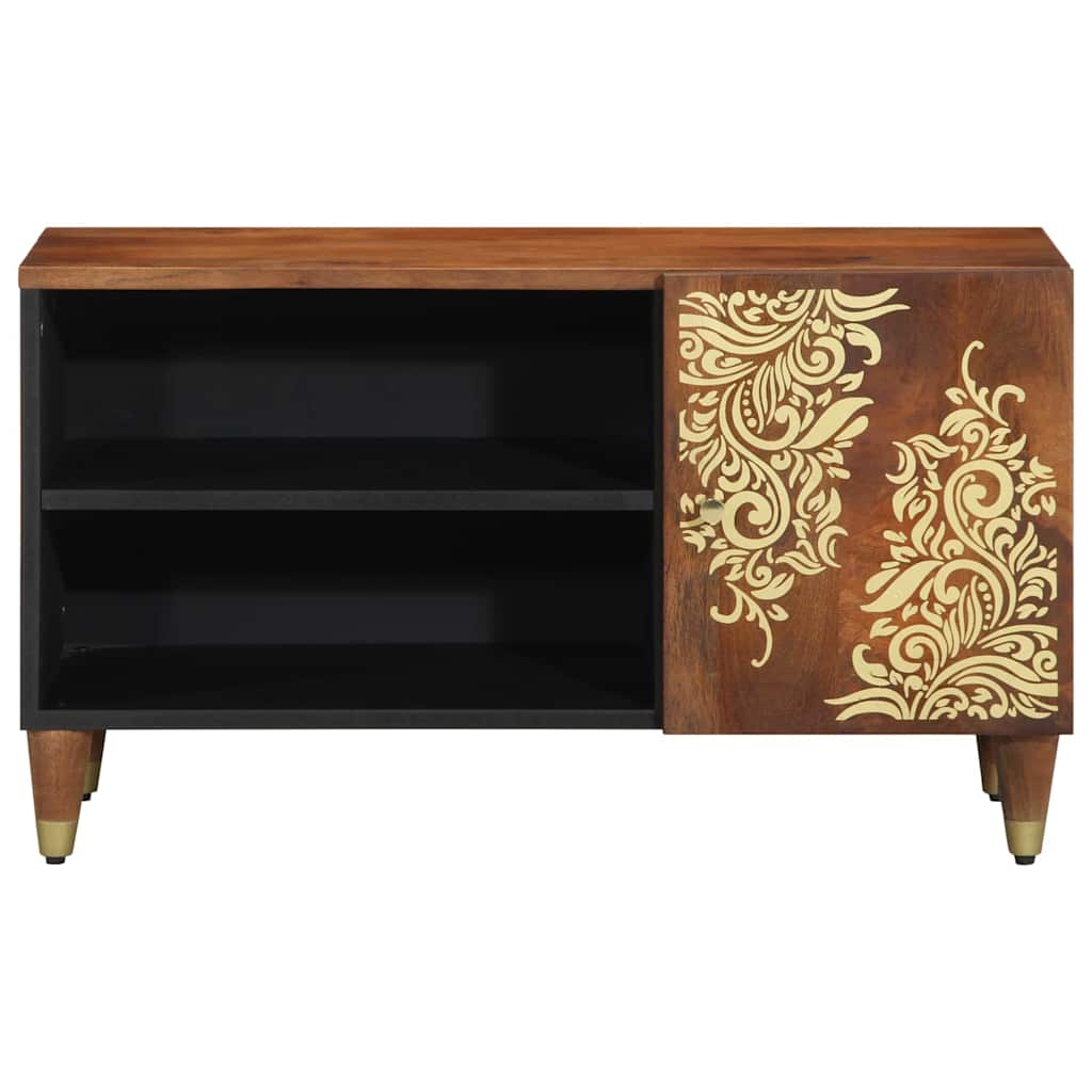 TV-Schränk mit Tür Honigbraun 80 x 33 x 46 cm Massivholz Mango