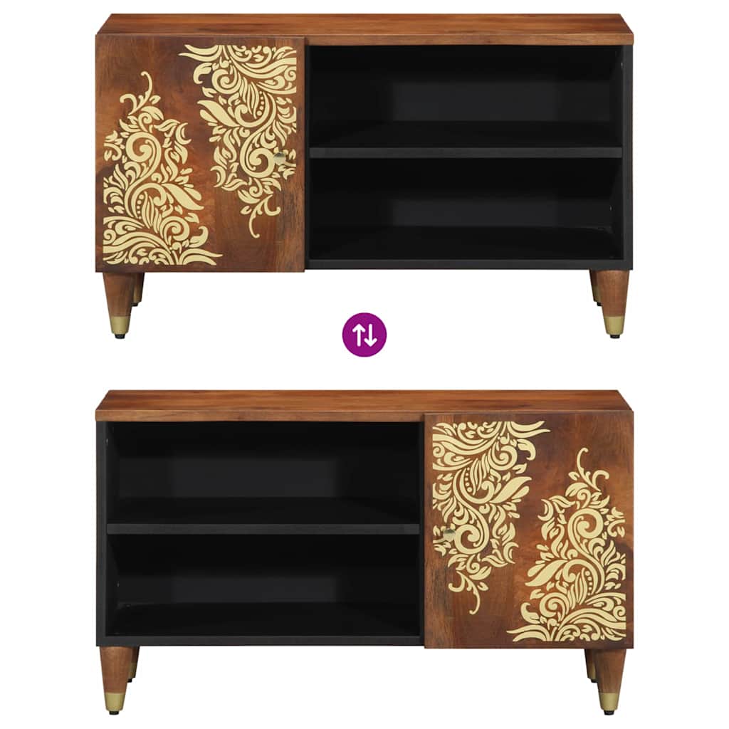 TV-Schränk mit Tür Honigbraun 80 x 33 x 46 cm Massivholz Mango