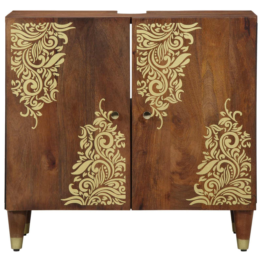 Waschbeckenunterschrank mit Speicher Honigbraun 62 x 33 x 58 cm