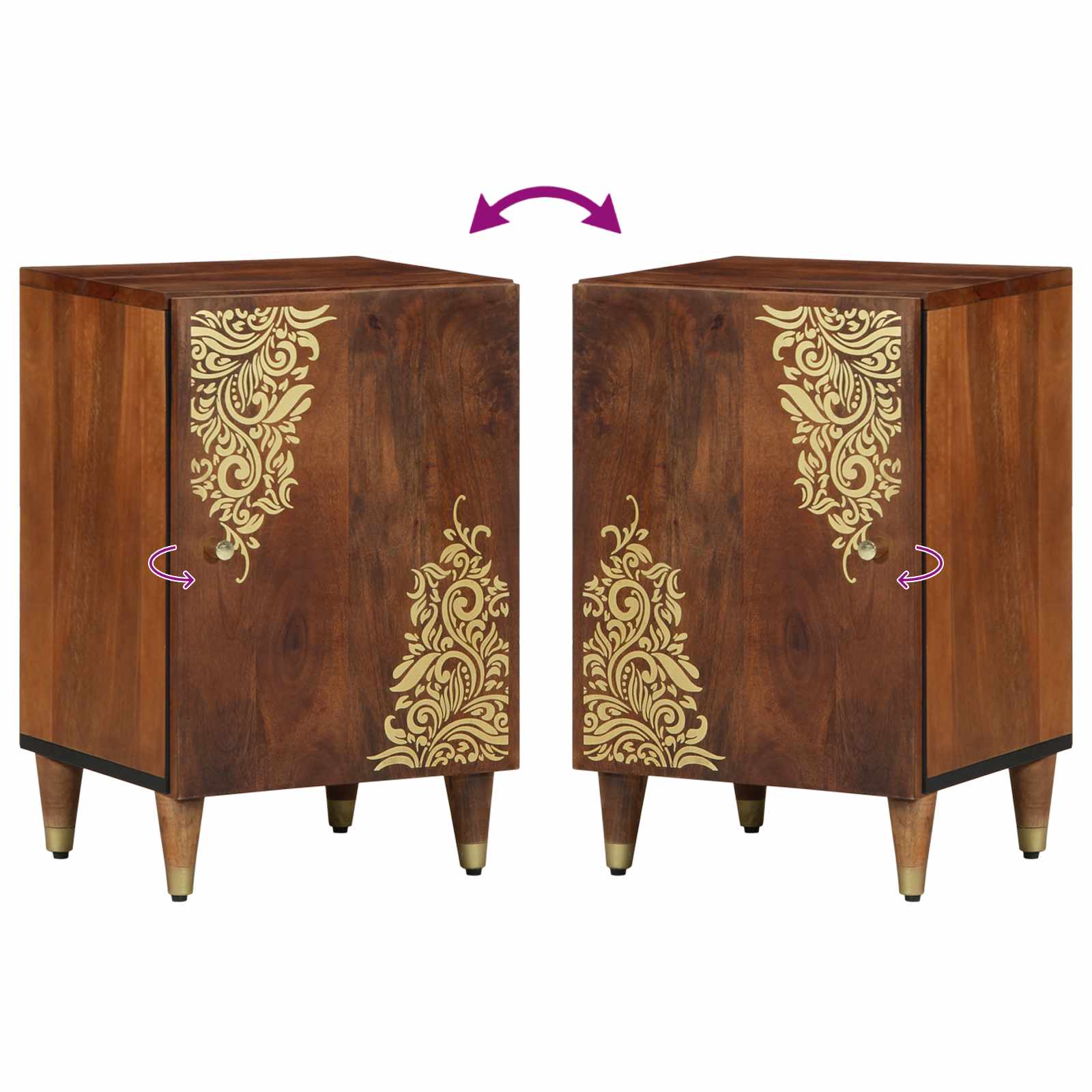Badezimmerschrank Honigbraun 38 x 33 x 58 cm Massivholz Mango