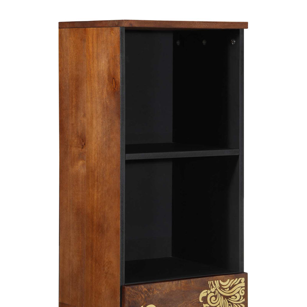 Badezimmerschrank Honigbraun 38 x 33 x 160 cm Massivholz Mango