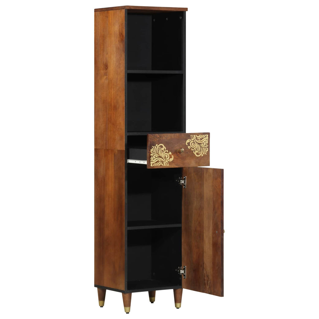 Badezimmerschrank Honigbraun 38 x 33 x 160 cm Massivholz Mango