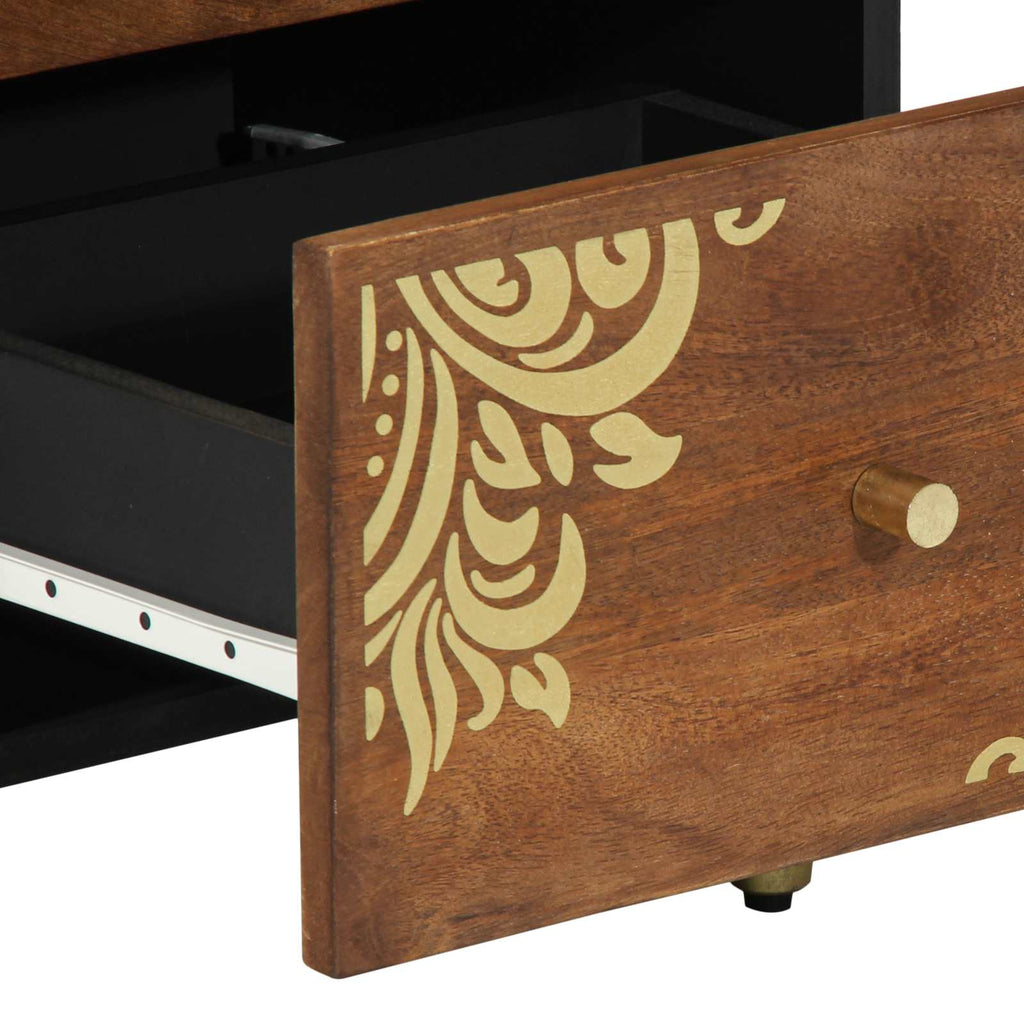 Sideboard mit Schubladen Braun 40 x 33 x 75 cm Massivholz Mango