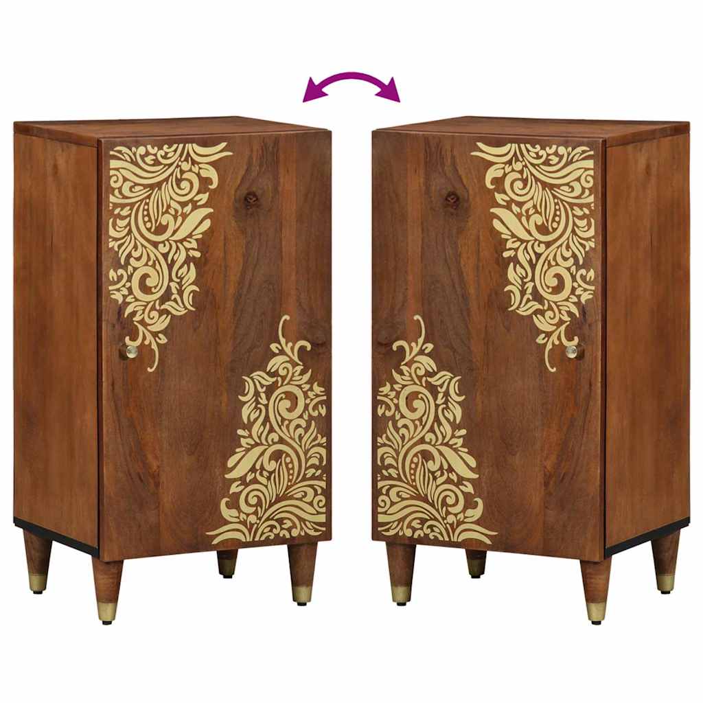 Sideboard mit Regal Braun 40 x 33 x 75 cm Massivholz Mango