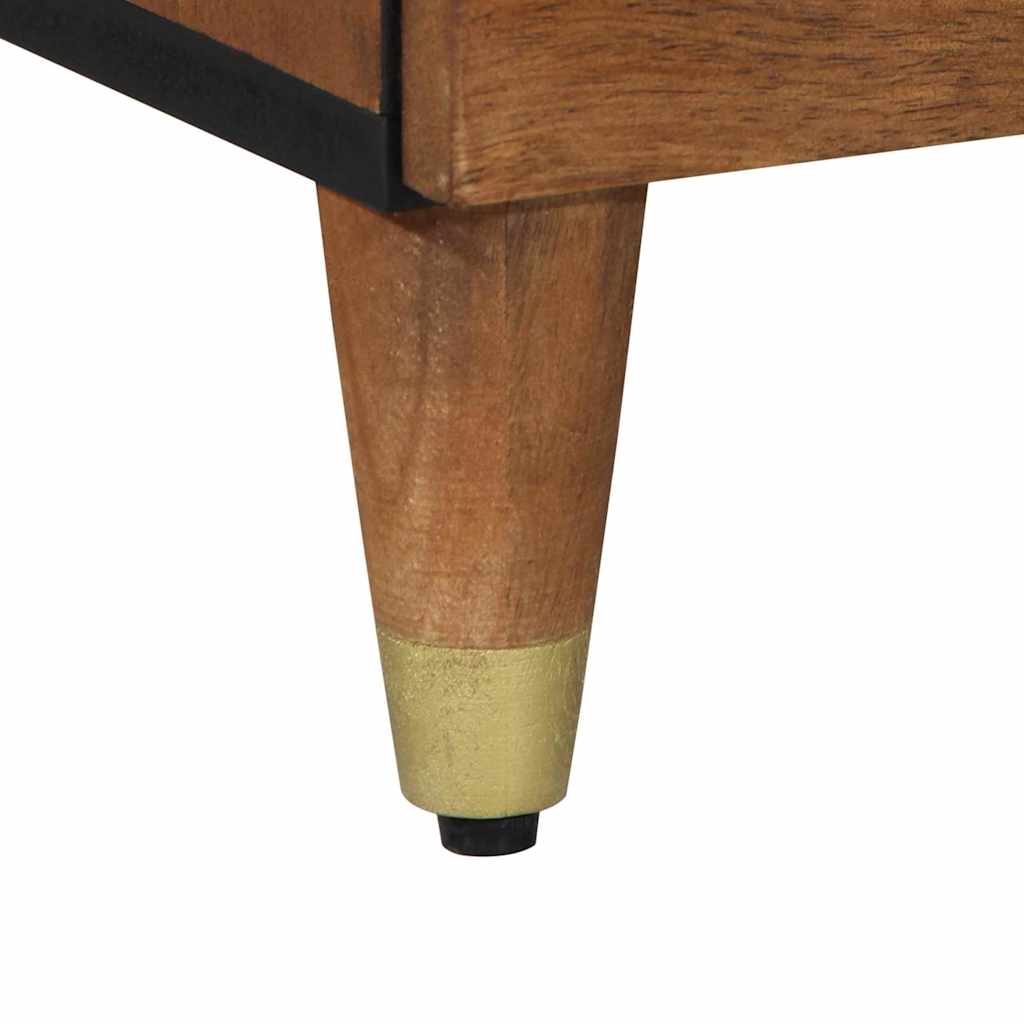 Sideboard mit Regal Braun 80 x 33 x 75 cm Massivholz Mango