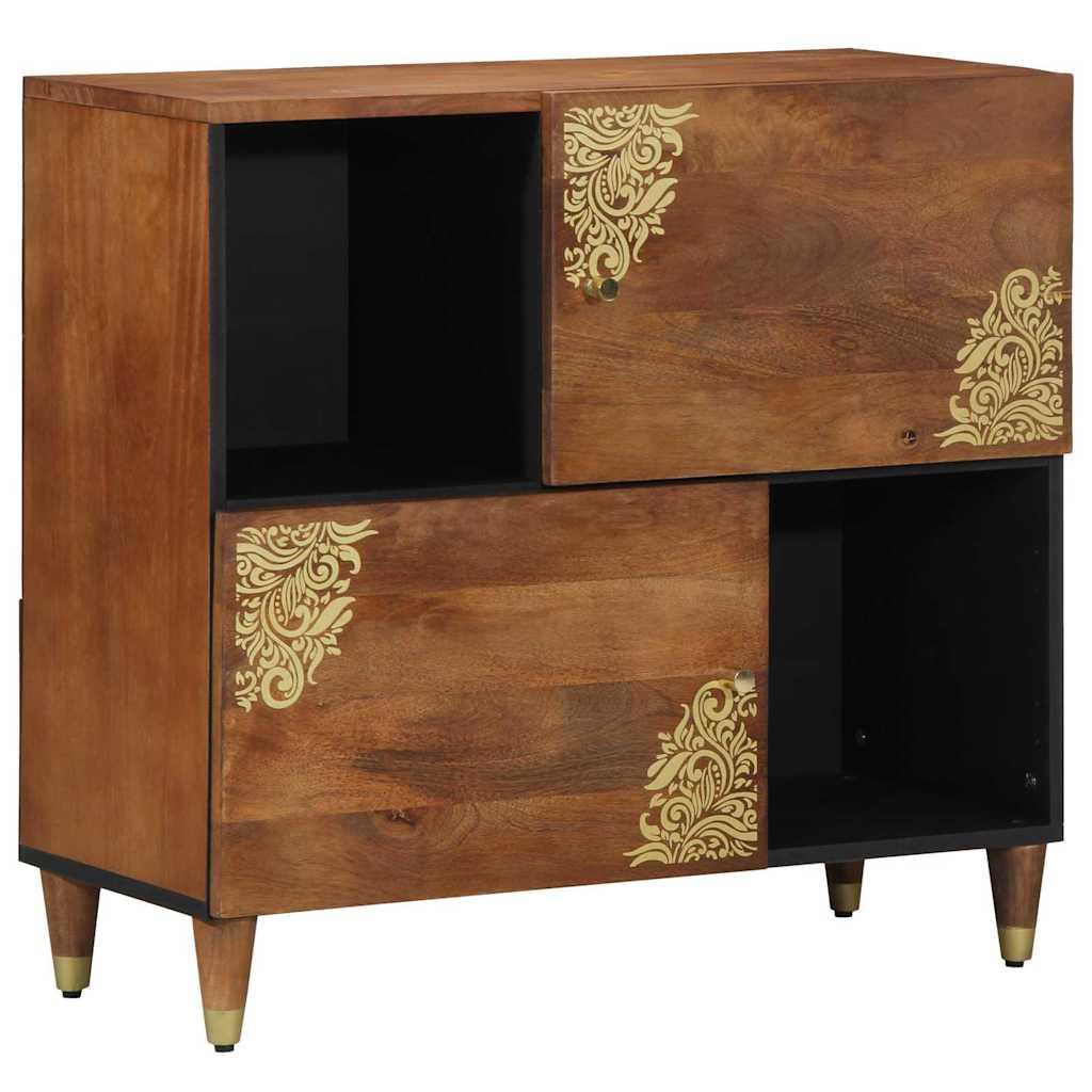 Sideboard mit Regal Braun 80 x 33 x 75 cm Massivholz Mango