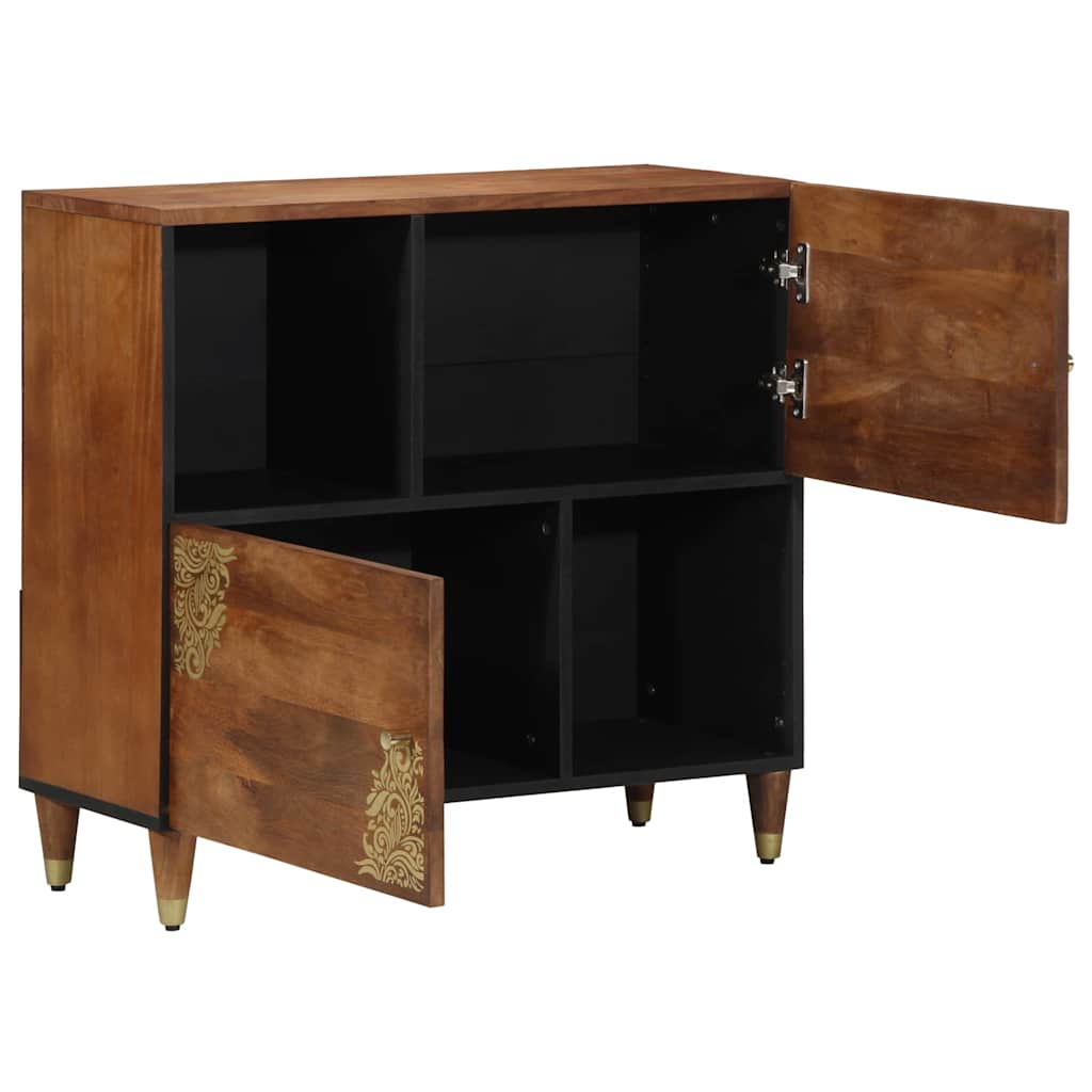 Sideboard mit Regal Braun 80 x 33 x 75 cm Massivholz Mango