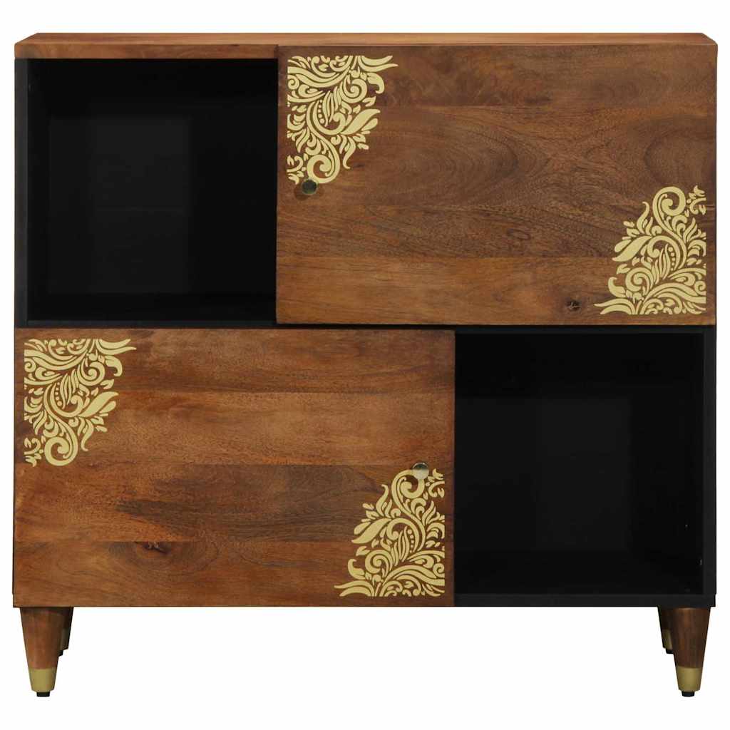 Sideboard mit Regal Braun 80 x 33 x 75 cm Massivholz Mango