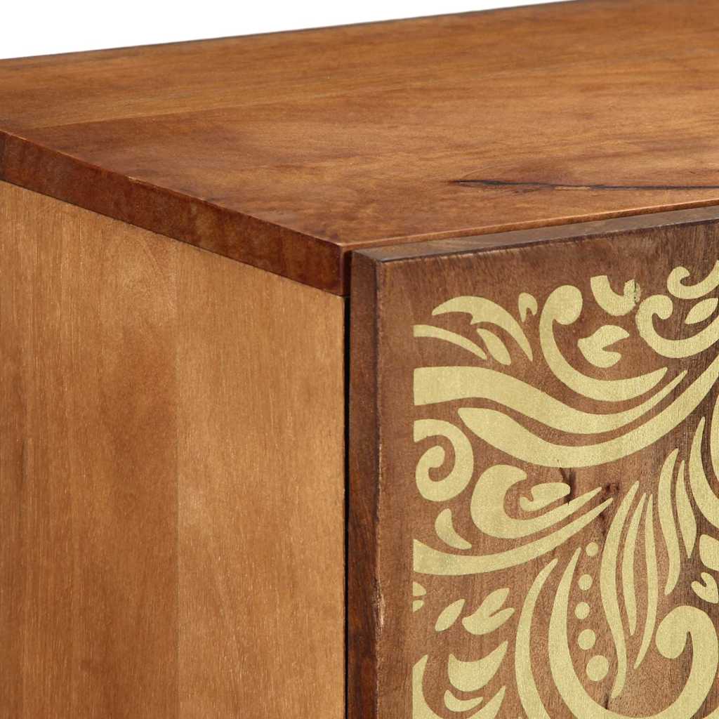 Sideboard mit Regal Braun 90 x 33 x 75 cm Massivholz Mango