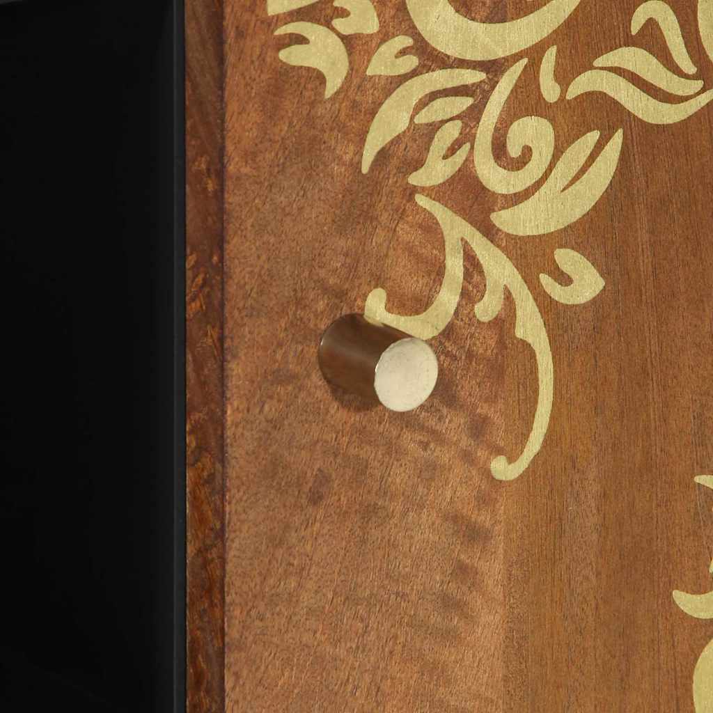 Sideboard mit Regal Braun 90 x 33 x 75 cm Massivholz Mango