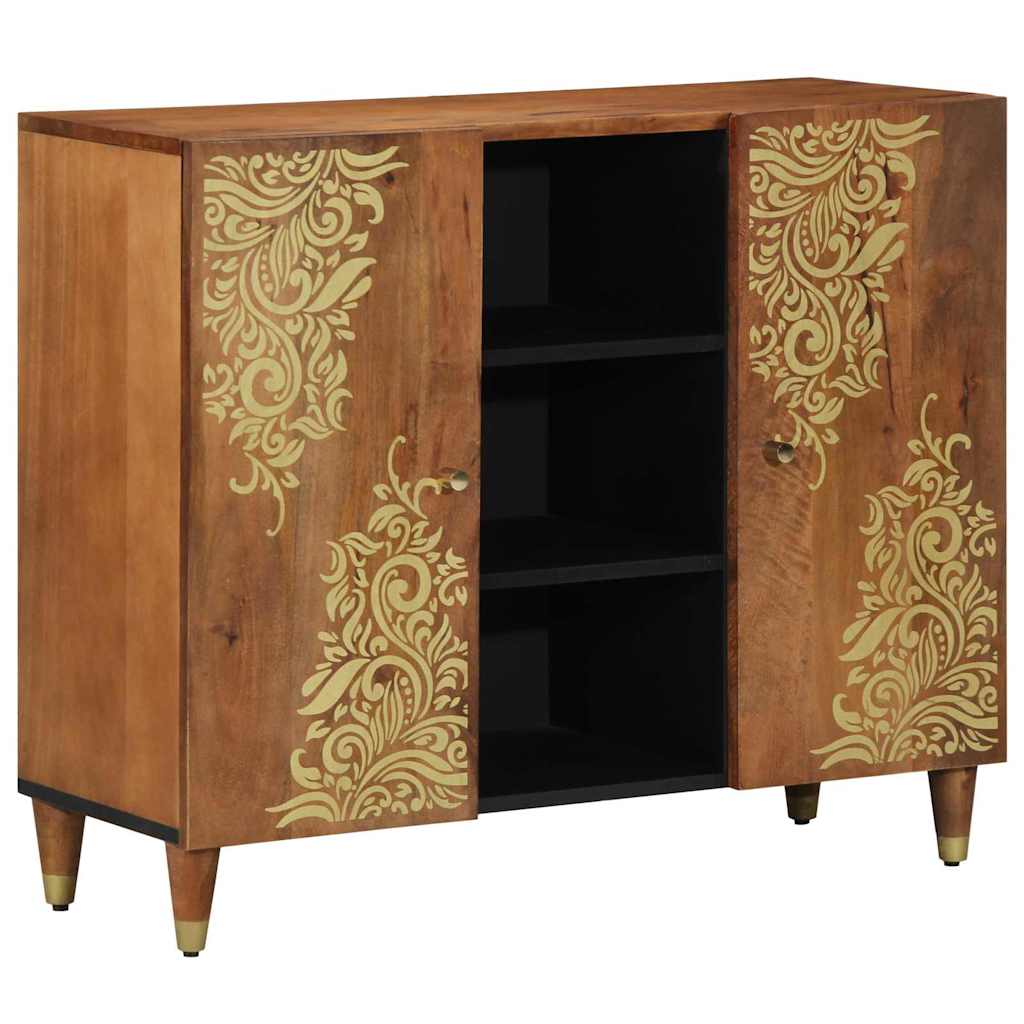 Sideboard mit Regal Braun 90 x 33 x 75 cm Massivholz Mango