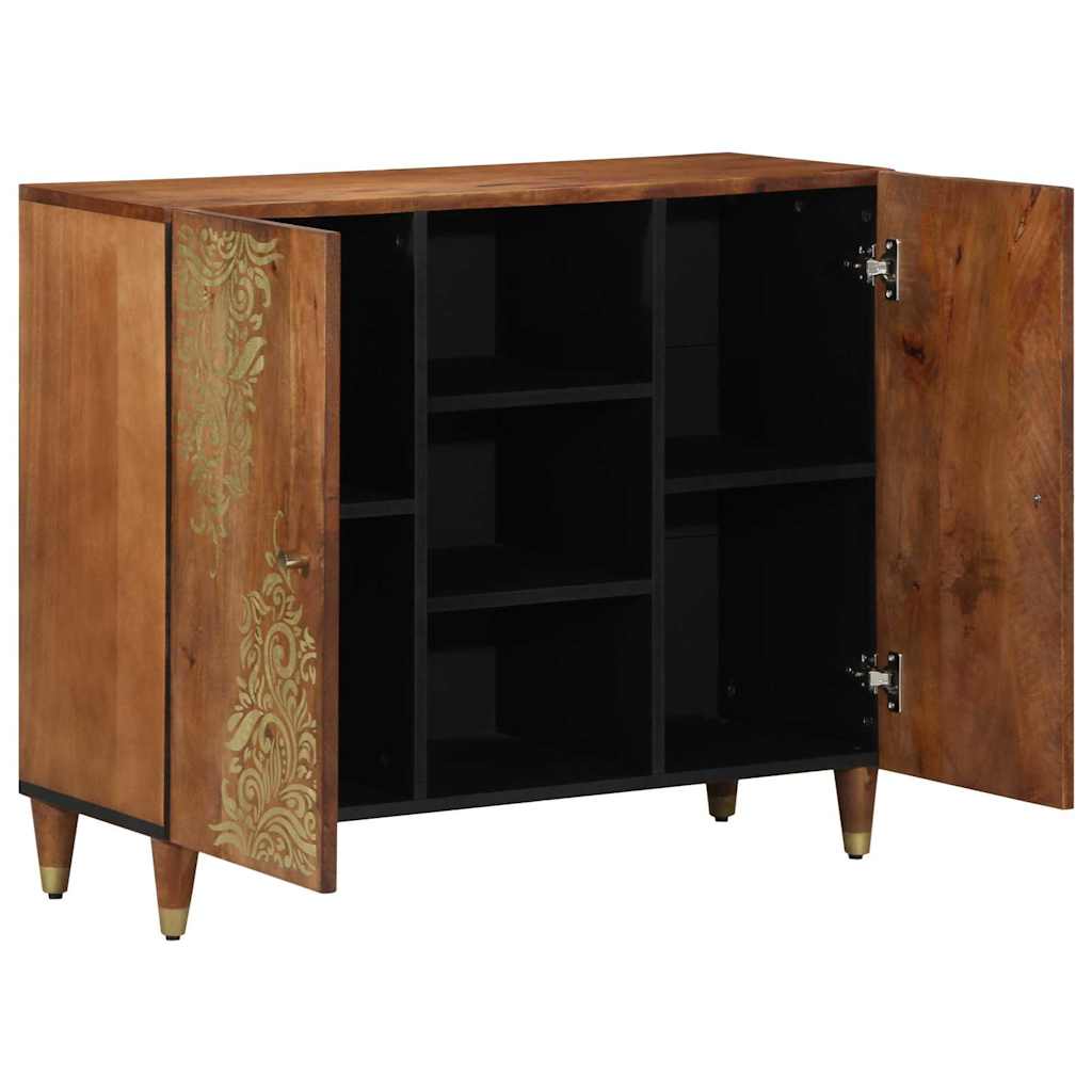 Sideboard mit Regal Braun 90 x 33 x 75 cm Massivholz Mango