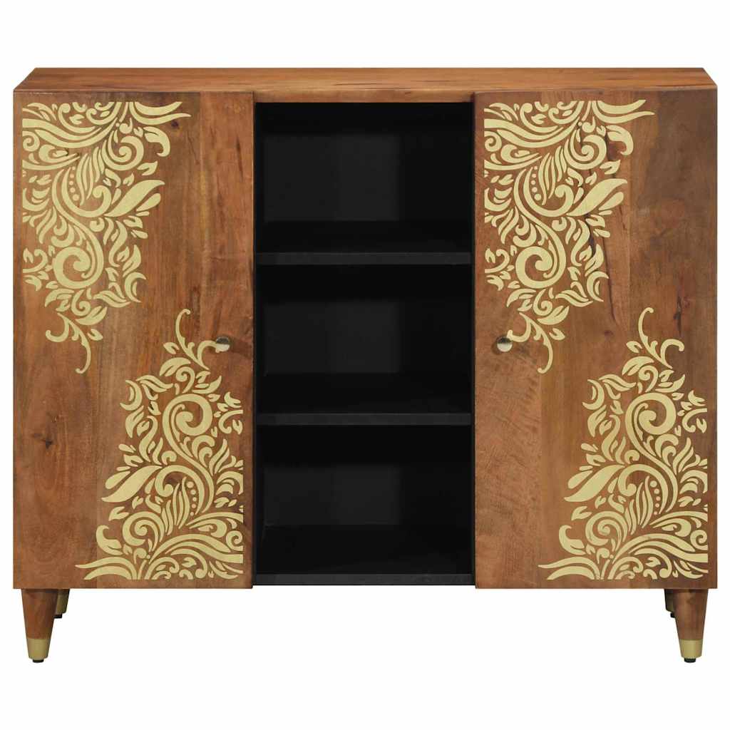 Sideboard mit Regal Braun 90 x 33 x 75 cm Massivholz Mango