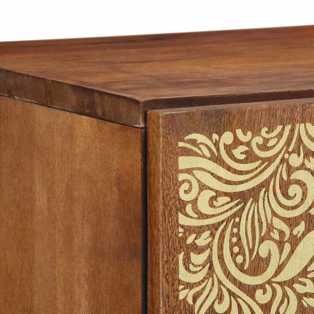 Highboard mit Regal Braun 40 x 33 x 110 cm Massivholz Mango