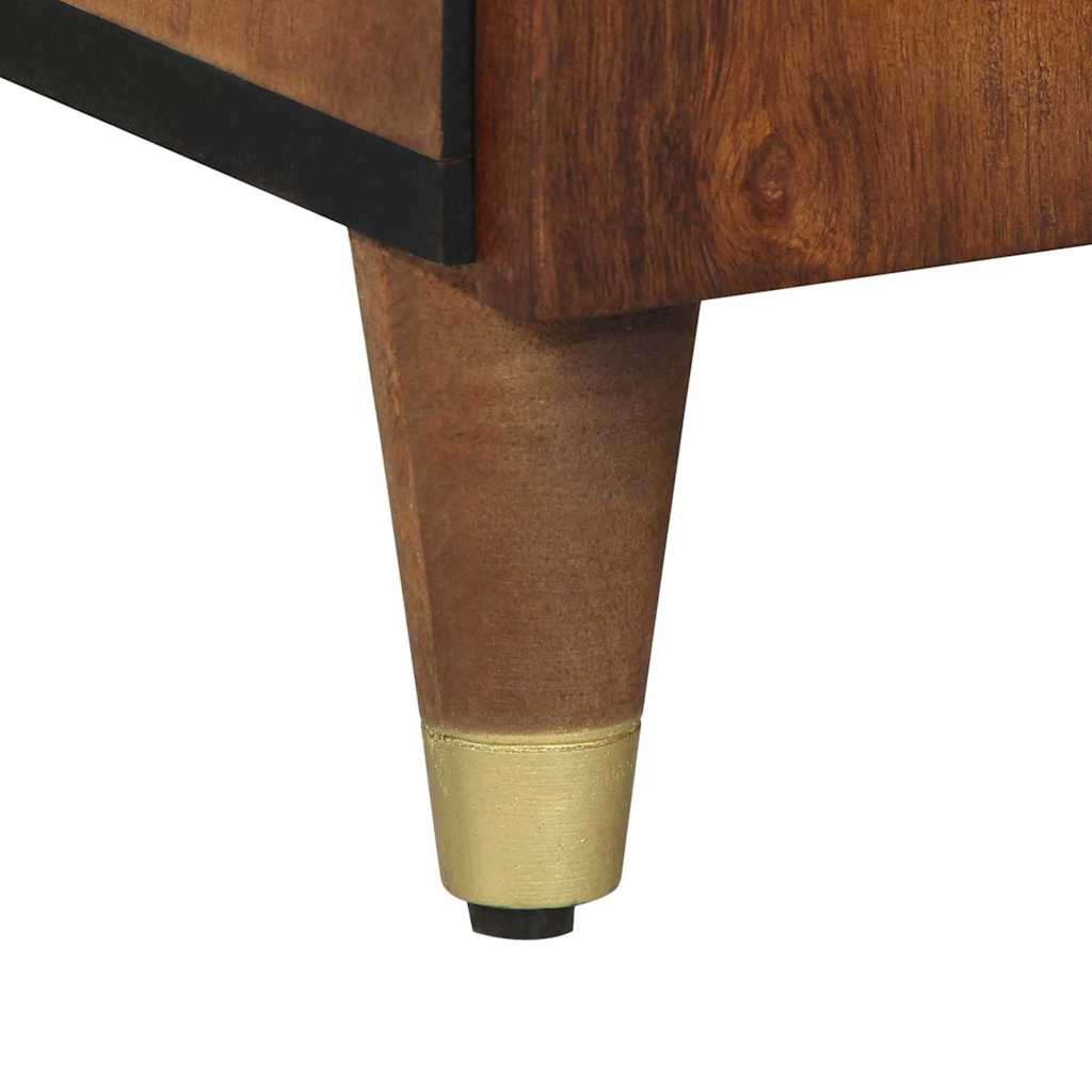 Highboard mit Regal Braun 40 x 33 x 110 cm Massivholz Mango