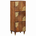 Highboard mit Regal Braun 40 x 33 x 110 cm Massivholz Mango