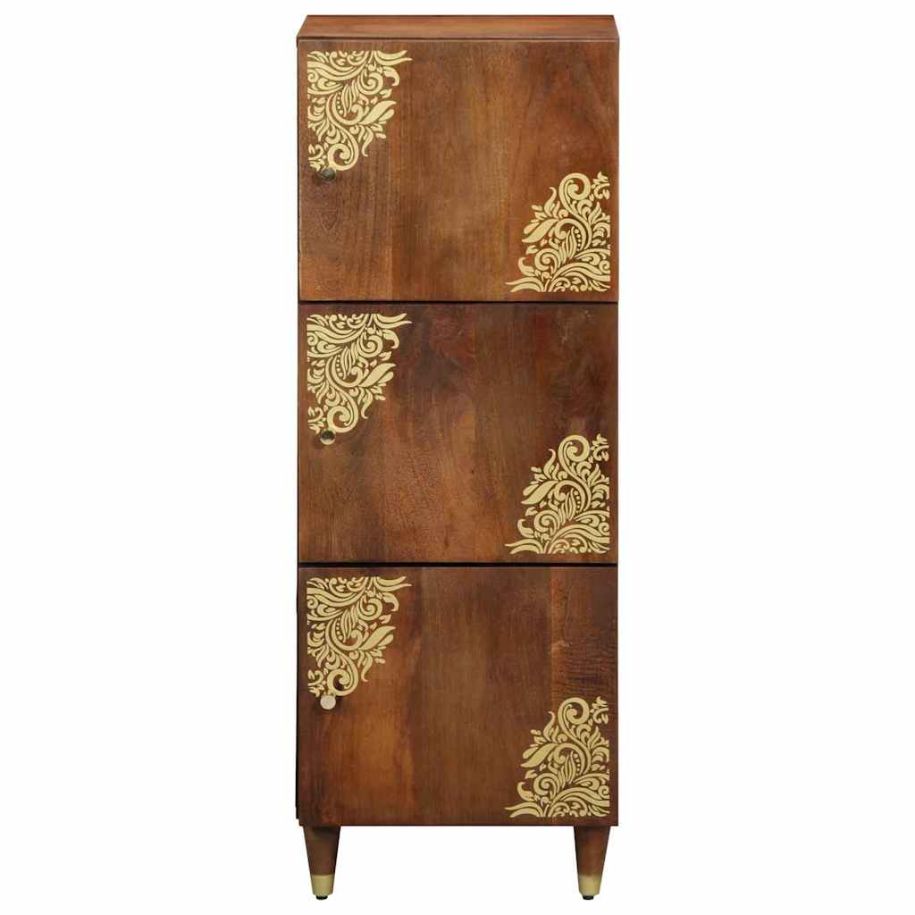 Highboard mit Regal Braun 40 x 33 x 110 cm Massivholz Mango