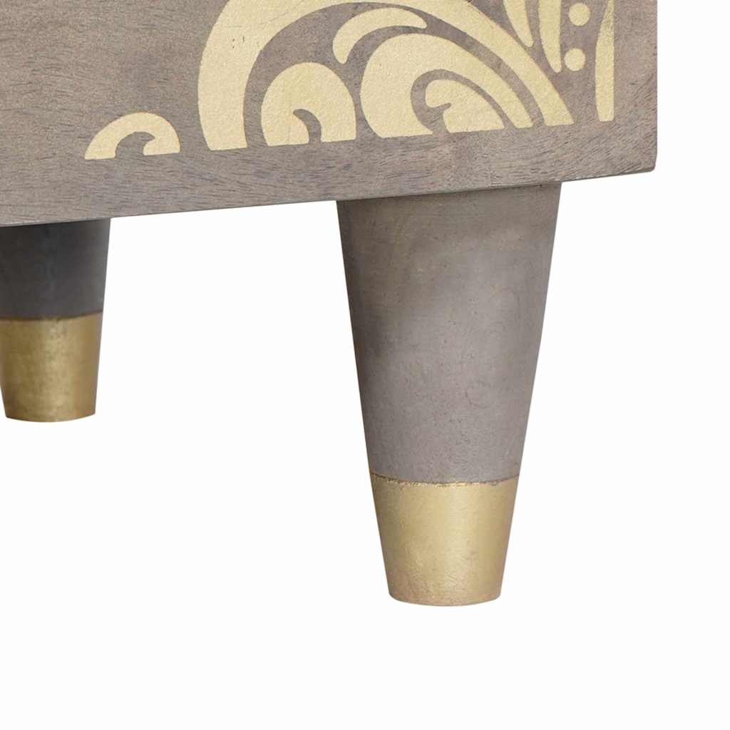 Nachttisch mit Schubladen Grau 40 x 33 x 46 cm Massivholz Mango
