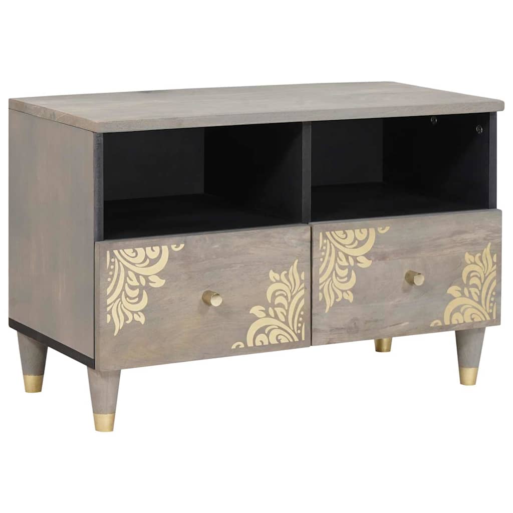 TV-Schränk mit Schubladen Grau 70 x 33 x 46 cm Massivholz Mango